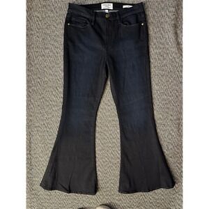 FRAME Le Bell Flare bell bottoms boho blk stretch Denim High Rise Size 28